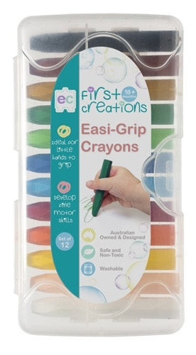 EC First Creations Easi Grip Crayons Case of 12 - STEAM Kids 