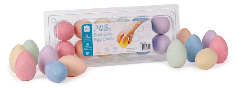 Min Draft : Easi-Grip Egg Chalk - Set of 12 | First Creation - STEAM Kids Brisbane