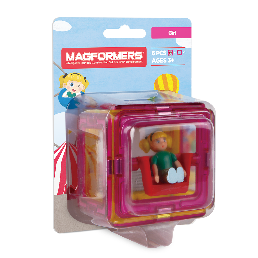 Magformers | Figure Plus Set Girl (Cube) | 6 Pieces - STEAM Kids Brisbane