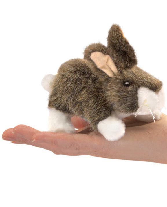 Mini Cottontail Rabbit Finger Puppet | Folkmanis - STEAM Kids Brisbane