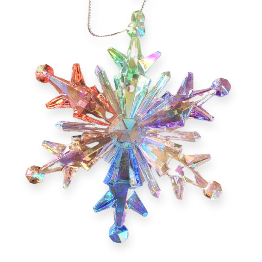 Iridescent Rainbow Snowflake Christmas Ornament - STEAM Kids Brisbane