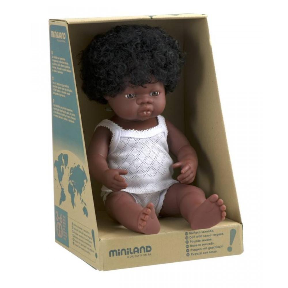 Miniland African Baby Girl Doll 38cm - STEAM Kids 