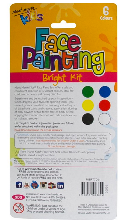 Mont Marte Face Painting - Bright - STEAM Kids 