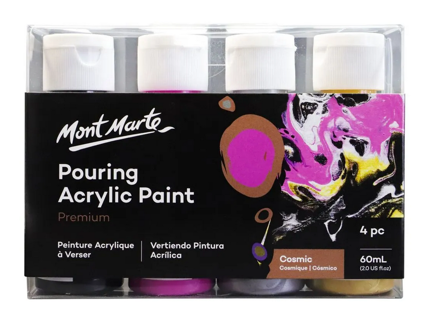 Mont Marte Pouring Acrylic 60ml 4pc - Cosmic - STEAM Kids 