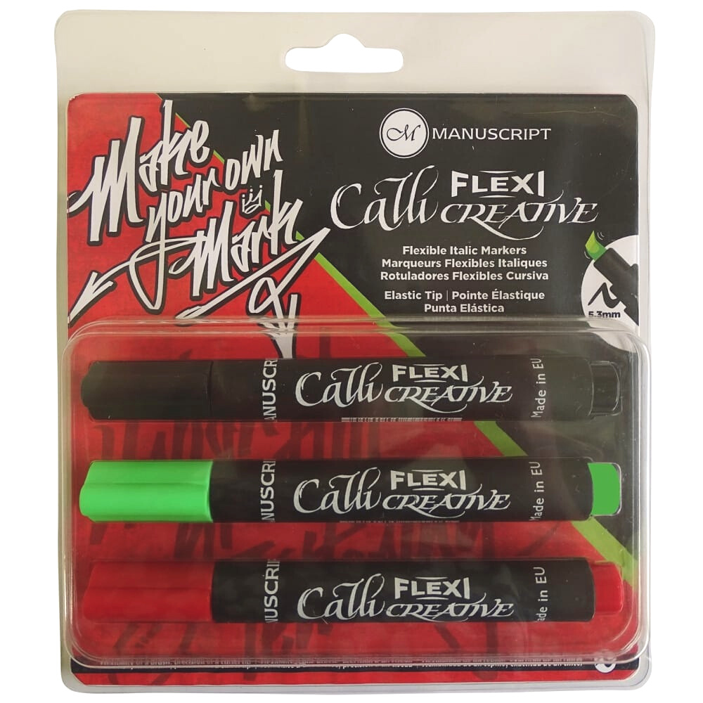 Flexible Italic Markers 3 Pack | Calli Creative | Manuscript | STEAM Kids