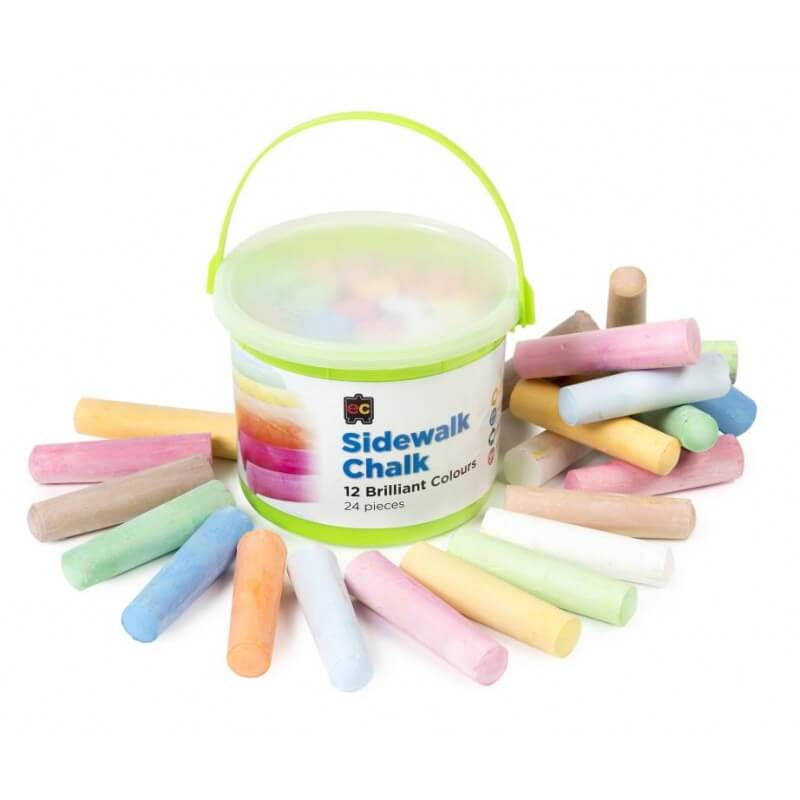 Sidewalk Chalk Bucket (24 Pieces) - STEAM Kids Brisbane