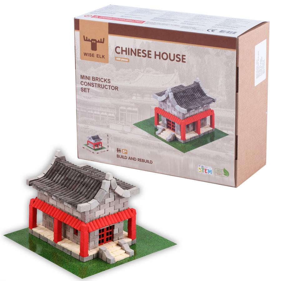 Wise Elk Mini Brick Chinese House | 600 Pieces - STEAM Kids 