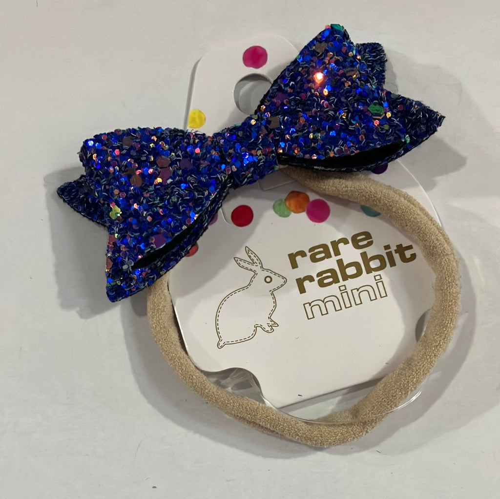 Small Double Hair Bow - Sparkle Stretch Hair Tie Alice Band | Rare Rabbit - STEAM Kids Brisbane
