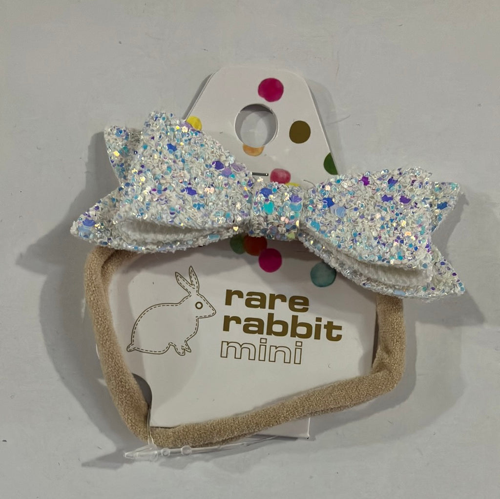 Small Double Hair Bow - Sparkle Stretch Hair Tie Alice Band | Rare Rabbit - STEAM Kids Brisbane