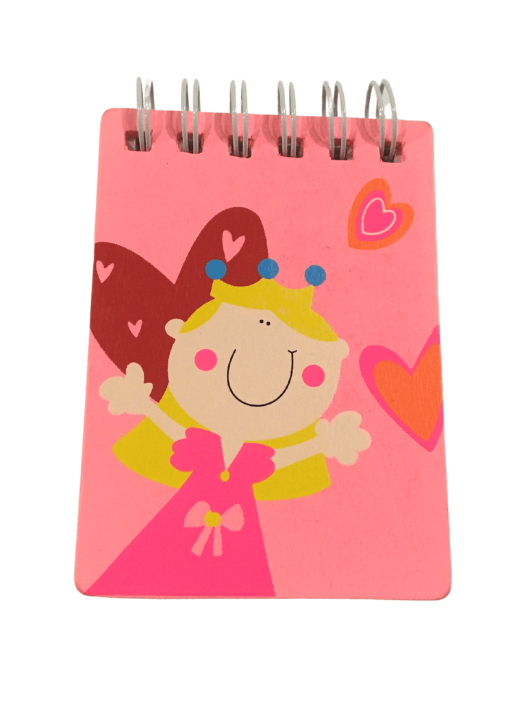 Wooden Mini Notebook - Girl with Pink Background and Hearts - STEAM Kids Brisbane