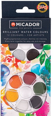 Micador for Artists | Brilliant Watercolour Disc of 12 Colours - STEAM Kids Brisbane
