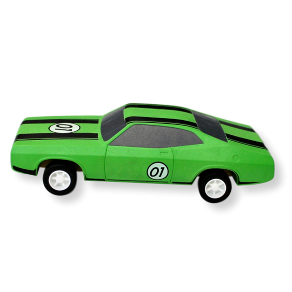 Build-a-Muscle Car | green with black stripe | Discoveroo - STEAM Kids 