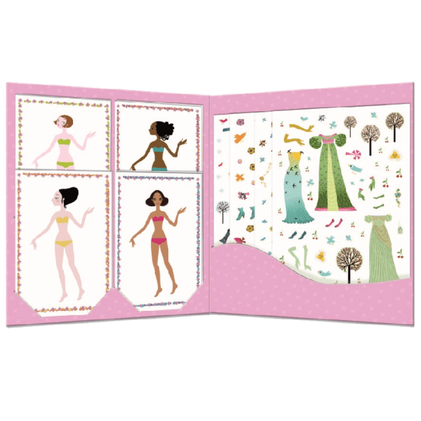 Djeco Paper Dolls and Stickers Dresses Through the Seasons - STEAM Kids 