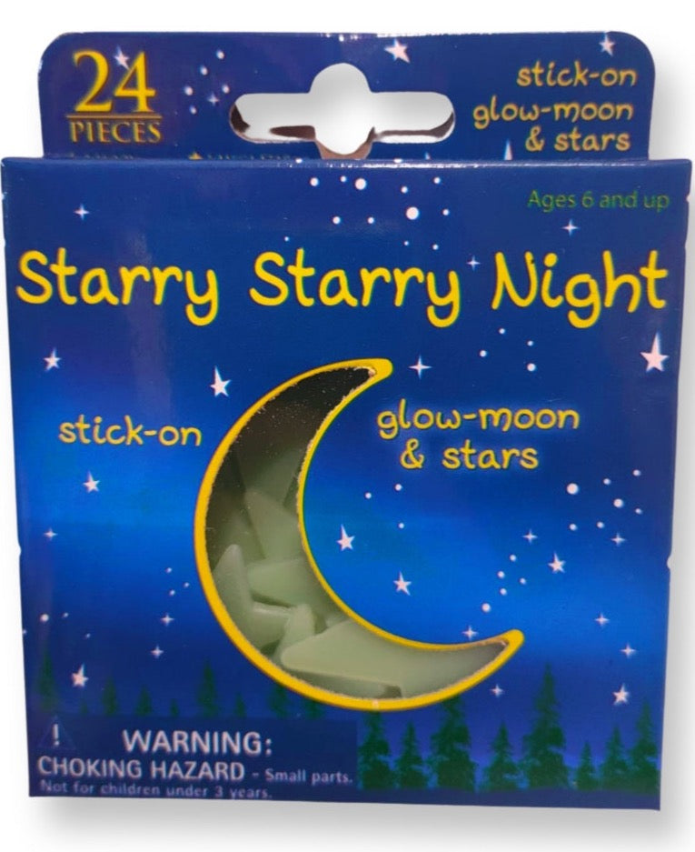 Glow in the Dark Moon & Stars | 24 Stick on Pieces - STEAM Kids Brisbane