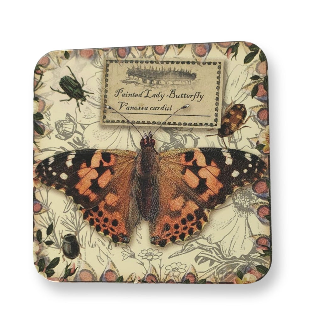 Vintage Butterfly Small Square Gift Tin - Vanessa Cardui Butterfly - STEAM Kids Brisbane