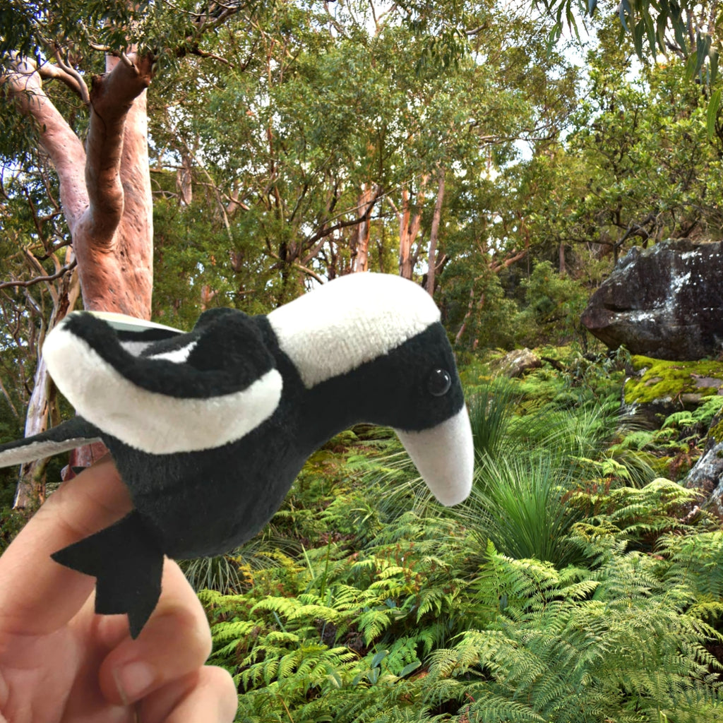 Magpie Finger Puppet | Animals of Australia - STEAM Kids Brisbane