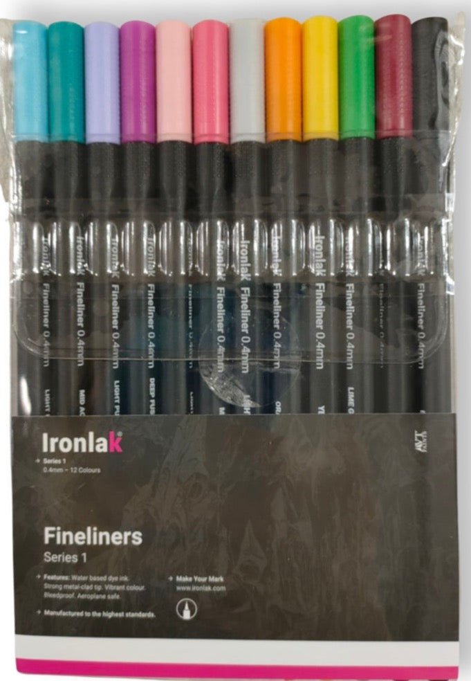 Ironlak 0.4mm Fine Liners | x12 Colour Pack | Series 1 - STEAM Kids Brisbane
