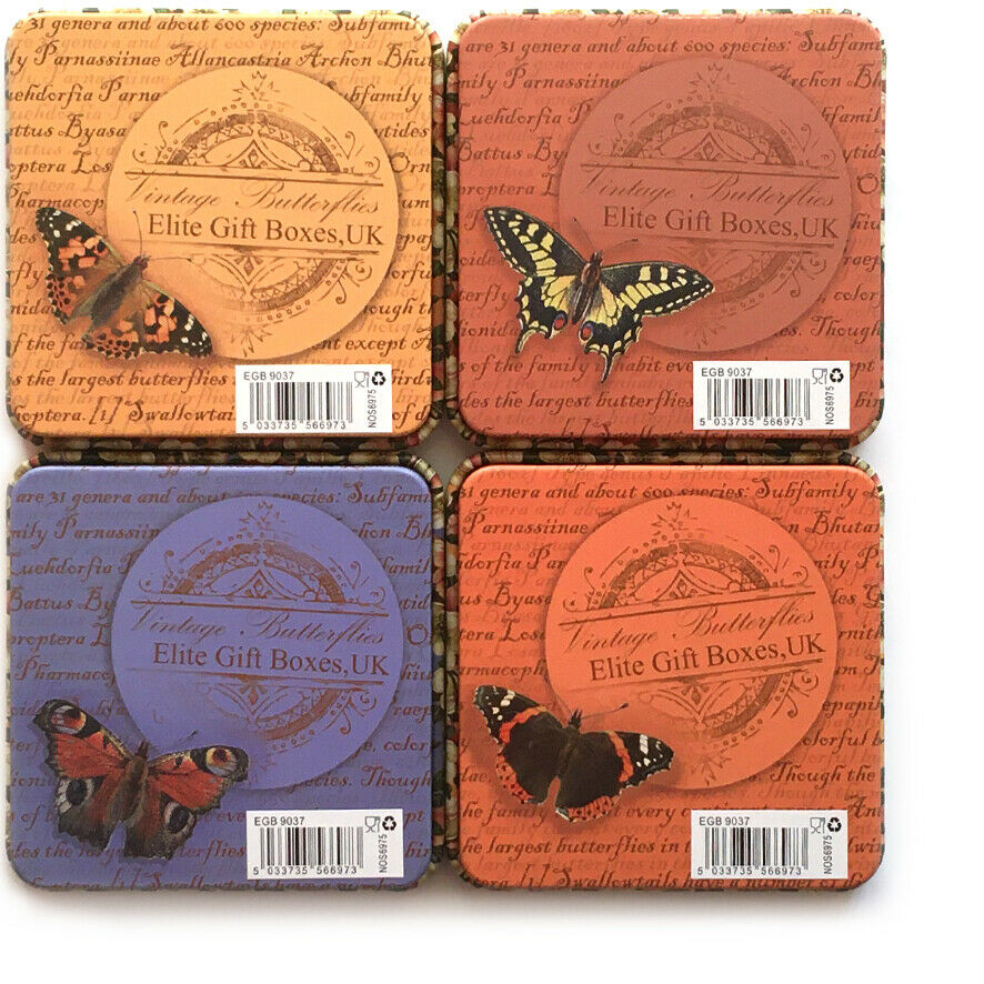 Vintage Butterfly Small Square Gift Tin - Vanessa Atalanta Butterfly - STEAM Kids Brisbane